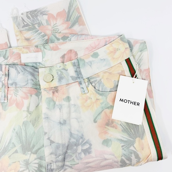 MOTHER Denim - MOTHER | The Looker Ankle Frayed Floral Racer Jean